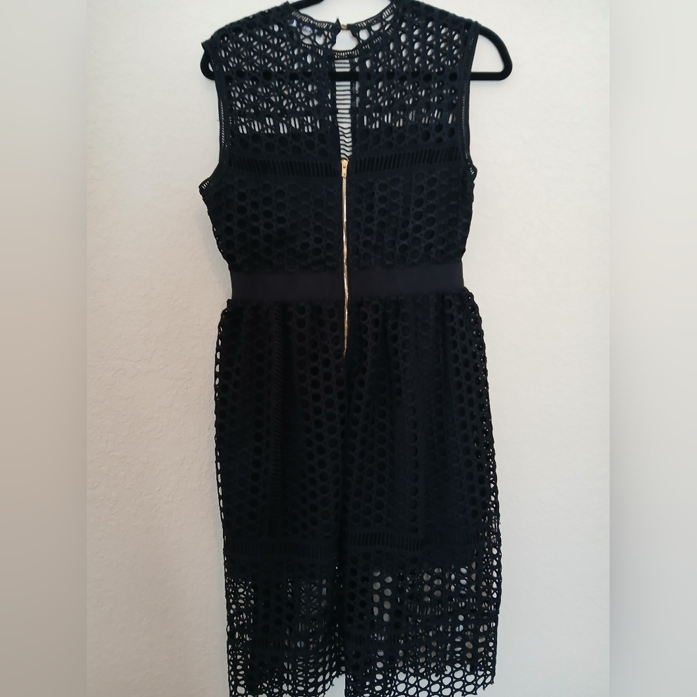 Cqbycq Black Crochet Dress Medium - Picture 2 of 4